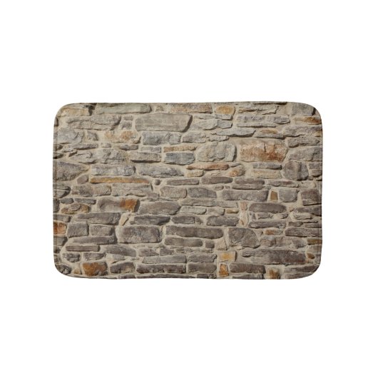 Rustikale Steinmauer, strukturierte Dekoration Badematte (Vorderseite)
