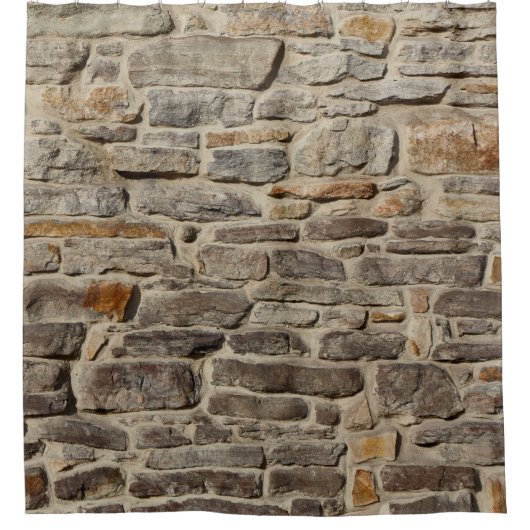Rustikale Steinmauer, strukturierte Dekoration Duschvorhang (Vorderseite)