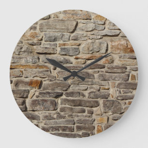 Rustikale Steinmauer, strukturierte Dekoration Große Wanduhr