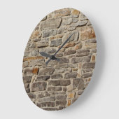 Rustikale Steinmauer, strukturierte Dekoration Große Wanduhr (Winkel)