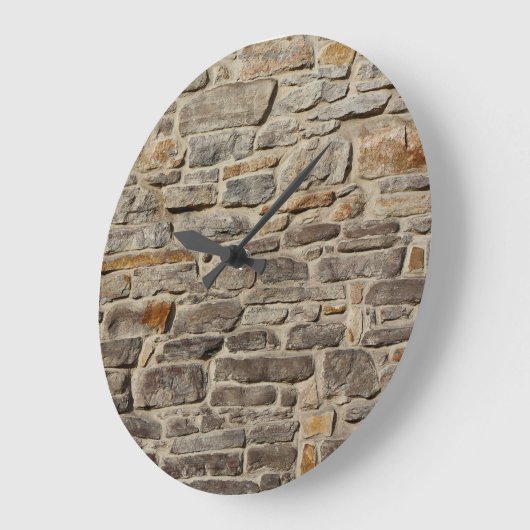 Rustikale Steinmauer, strukturierte Dekoration Große Wanduhr (Winkel)