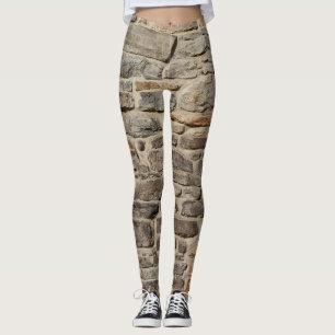 Rustikale Steinmauer, strukturierte Dekoration Leggings