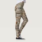 Rustikale Steinmauer, strukturierte Dekoration Leggings (Rechts)