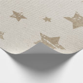 Rustikale Stern-und Leinwand-Packpapier-Rolle Geschenkpapier (Ecke)