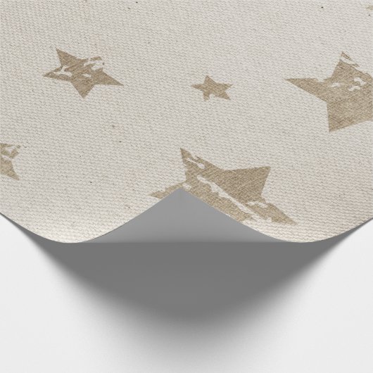 Rustikale Stern-und Leinwand-Packpapier-Rolle Geschenkpapier (Ecke)