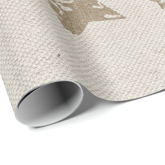 Rustikale Stern-und Leinwand-Packpapier-Rolle Geschenkpapier (Rolleneckpunkt)