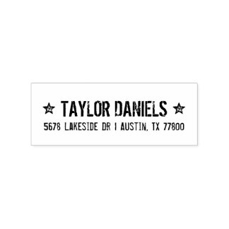 Rustikale Sterne Rücksendeadresse Briefmarke Gummistempel