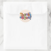 Rustikale Stickerei Danke Runder Aufkleber (Tasche)