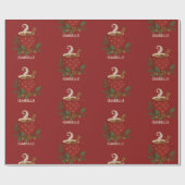 Rustikale Stickerei Weihnachtskakao mit Cinnamon Geschenkpapier (Flach)