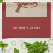 Rustikale Stickerei Weihnachtskakao mit Cinnamon Geschirrtuch (Gefaltet)