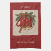 Rustikale Stickerei Weihnachtskakao mit Cinnamon Geschirrtuch (Vertikal)