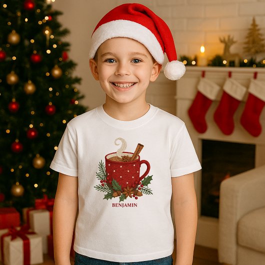 Rustikale Stickerei Weihnachtskakao mit Cinnamon Tri-Blend Shirt