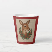 Rustikale Stickereien Grüntöne Weihnachten Milchtasse (Vorderseite)