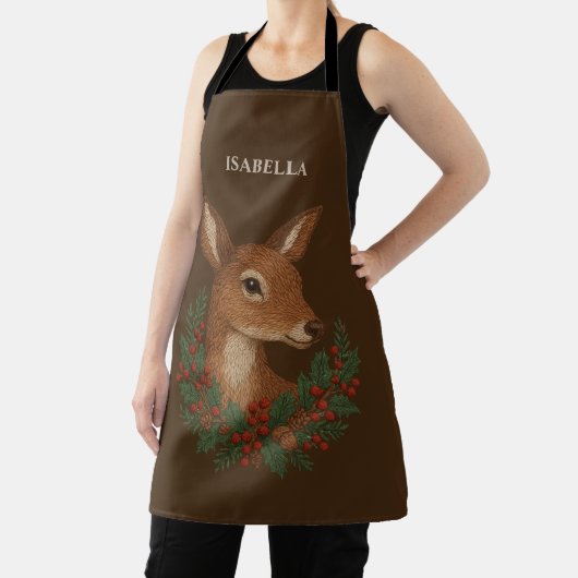 Rustikale Stickereien Grüntöne Weihnachten Schürze (InSitu)