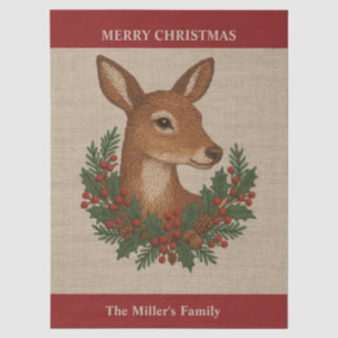 Rustikale Stickereien Grüntöne Weihnachten Seidenpapier