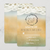 Rustikale Sticks & String Lights Hochzeitskarte Einladung (Vorne/Hinten)