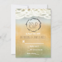 Rustikale Sticks & String Lights Hochzeitskarte