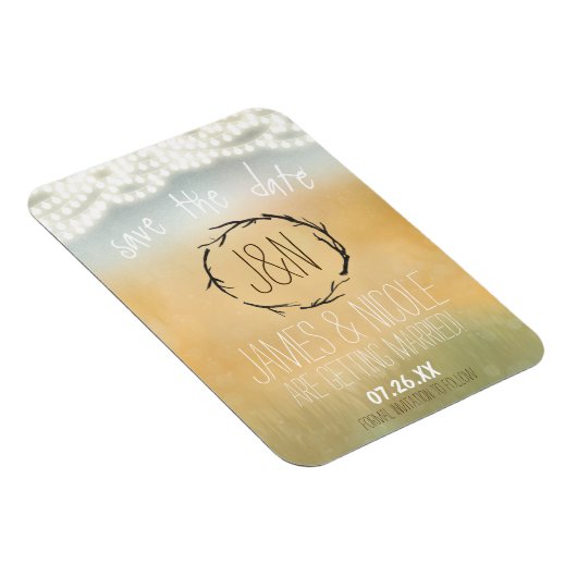 Rustikale Sticks & String Lights Magnet Save the D (Rechte Seite)