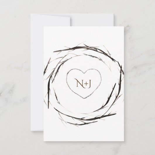 Rustikale Sticks Twigs Branches Kränze Tischnummer (Rückseite)