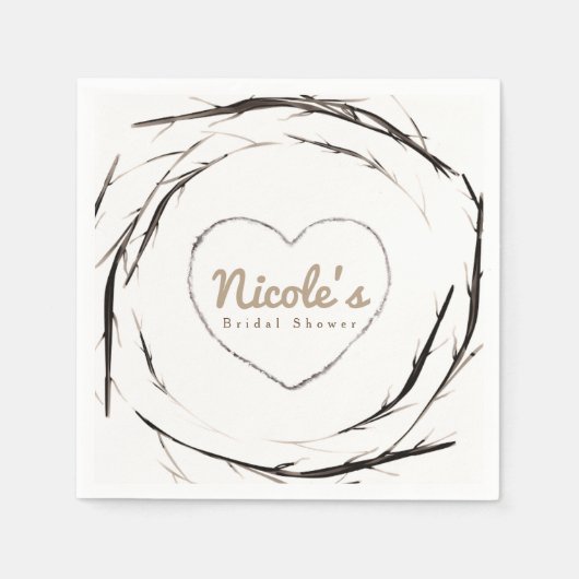 Rustikale Sticks Twigs Branches Kreath Custom Part Serviette (Vorderseite)