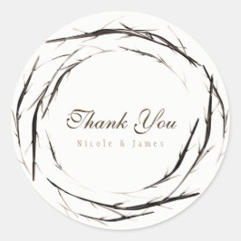 Rustikale Sticks Twigs Branches Wreath Custom Gevo Runder Aufkleber