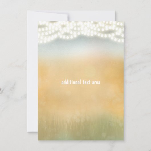 Rustikale Sticks, Wraath & String Lights Save the  Einladung (Rückseite)