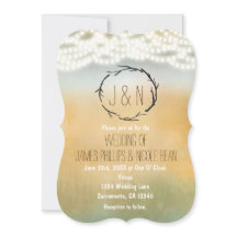 Rustikale Sticks Wreath & Lights Hochzeitseinladun