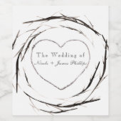 Rustikale Sticks Zweige Branchen Wraath Weinmarken Weinetikett (Einzelnes Label)