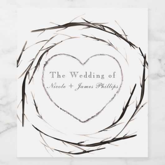 Rustikale Sticks Zweige Branchen Wraath Weinmarken Weinetikett (Einzelnes Label)