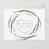 Rustikale Sticks, Zweige Kränze Save the Date Ankündigungspostkarte (Vorderseite)