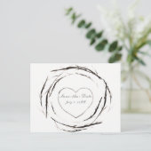 Rustikale Sticks, Zweige Kränze Save the Date Ankündigungspostkarte (Stehend Vorderseite)