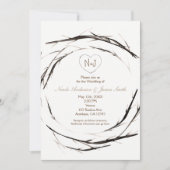 Rustikale Sticks Zweige Zweigstellen Wraath Einlad Einladung (Vorderseite)