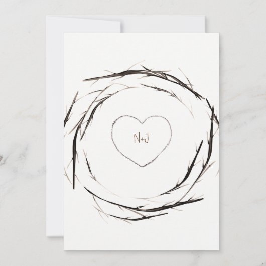 Rustikale Sticks Zweige Zweigstellen Wraath Einlad Einladung (Rückseite)