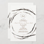 Rustikale Sticks Zweige Zweigstellen Wraath Einlad Einladung (Vorne/Hinten)