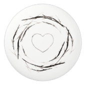 Rustikale Sticks Zweige Zweigstellen Wreath Countr Keramikknauf (Vorderseite)