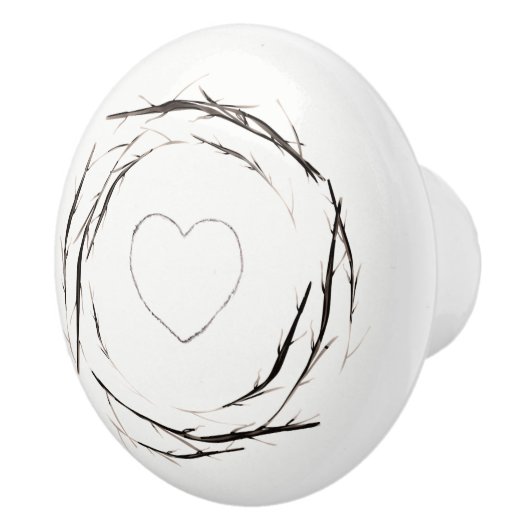 Rustikale Sticks Zweige Zweigstellen Wreath Countr Keramikknauf (Rechts)