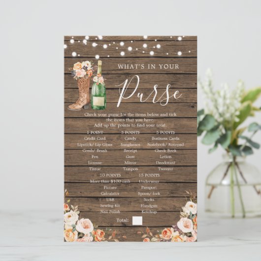 Rustikale Stiefel & Brautparty Purgame (Stehend Vorderseite)