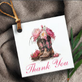 Rustikale Stiefel Country Pink Blumenzange Danke Geschenkanhänger
