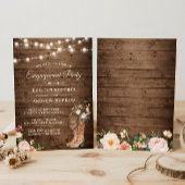 Rustikale Stiefel florale String Lights Engagement Einladung