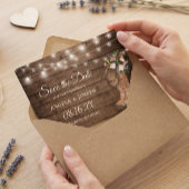 Rustikale Stiefel florale String Lights Hochzeit Save The Date