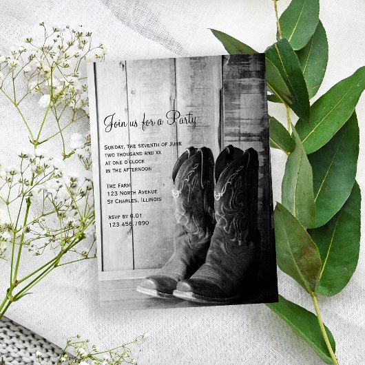 Rustikale Stiefel Land und Western Allgemeines Par Einladung