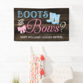 Rustikale Stiefel oder Bows Gender Reveal Baby Dus Banner (Insitu)