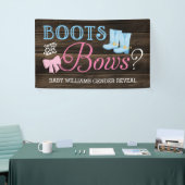 Rustikale Stiefel oder Bows Gender Reveal Baby Dus Banner (Messeveranstaltung)