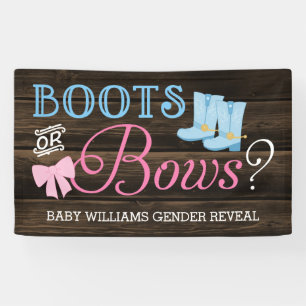 Rustikale Stiefel oder Bows Gender Reveal Baby Dus Banner