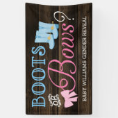 Rustikale Stiefel oder Bows Gender Reveal Baby Dus Banner (Vertikal)