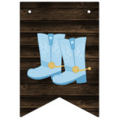 Rustikale Stiefel oder Bows Gender Reveal Baby Dus Wimpelkette (Erste Fahne)