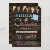 Rustikale Stiefel oder Perlen Geschlecht zeigen Ba Einladung (Vorne/Hinten)
