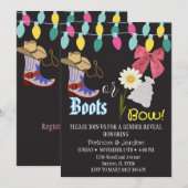 Rustikale Stiefel oder Schleifen Geschlechtsenthül Einladung (Vorne/Hinten)