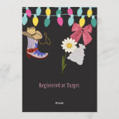 Rustikale Stiefel oder Schleifen Geschlechtsenthül Einladung (Rückseite)