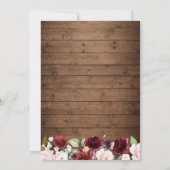 Rustikale Stiefel Rote Rosen Blumenstudium Einladung (Rückseite)